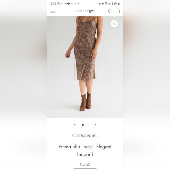 NWT Catherine Gee Emma Silk Slip Leopard print Dress - Picture 2 of 2